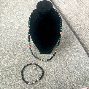 Western Inspired Seed Bead Choker plus bracelet